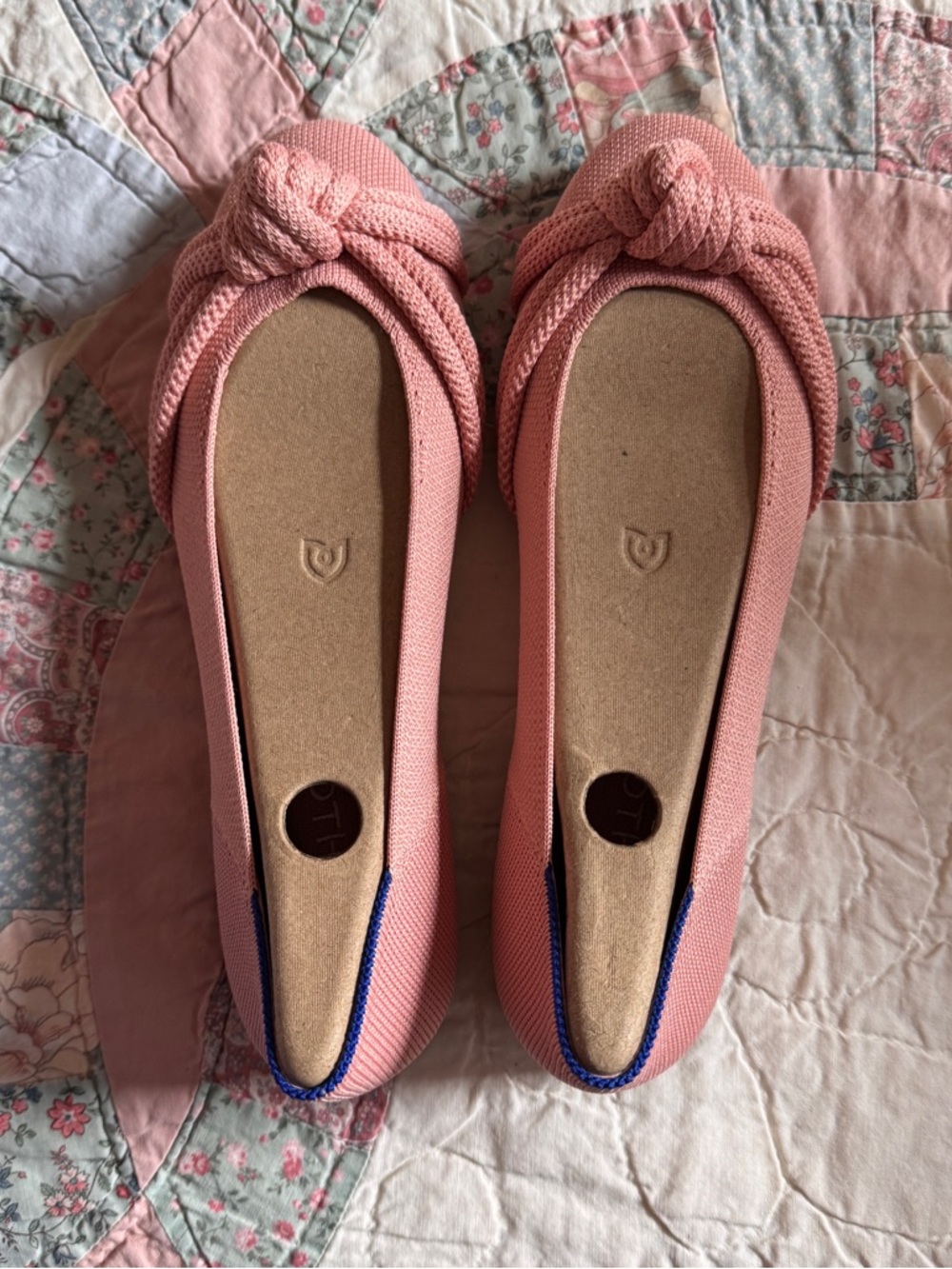 Rothy's Pink Knit Knot Ballet Flats